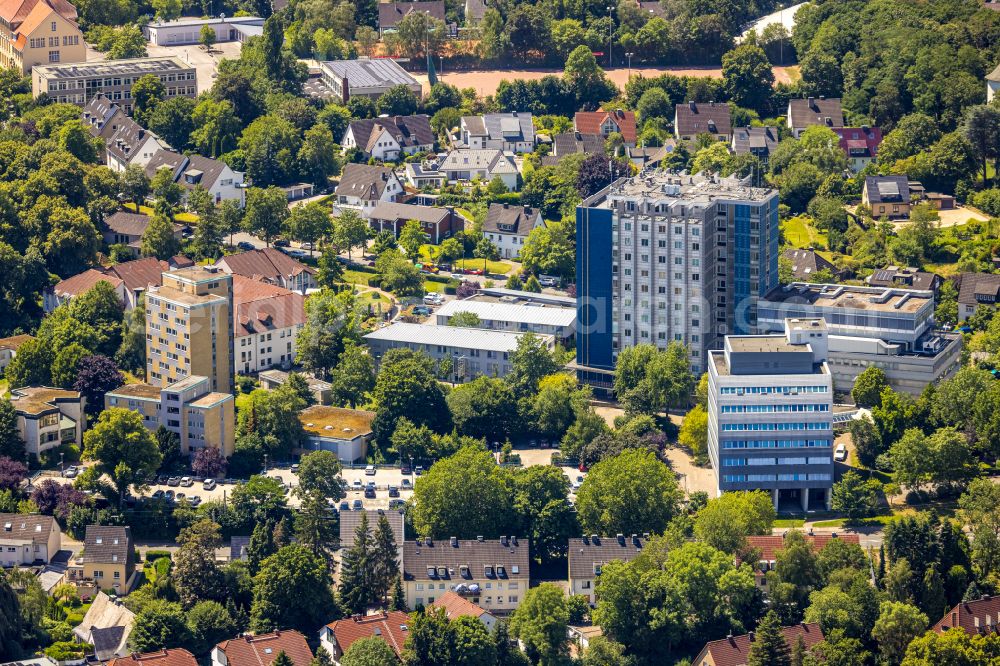 Aerial image Hattingen - Hospital grounds of the Clinic Augusta-Kranken-Anstalt gGmbH on street Bredenscheider Strasse in Hattingen at Ruhrgebiet in the state North Rhine-Westphalia, Germany