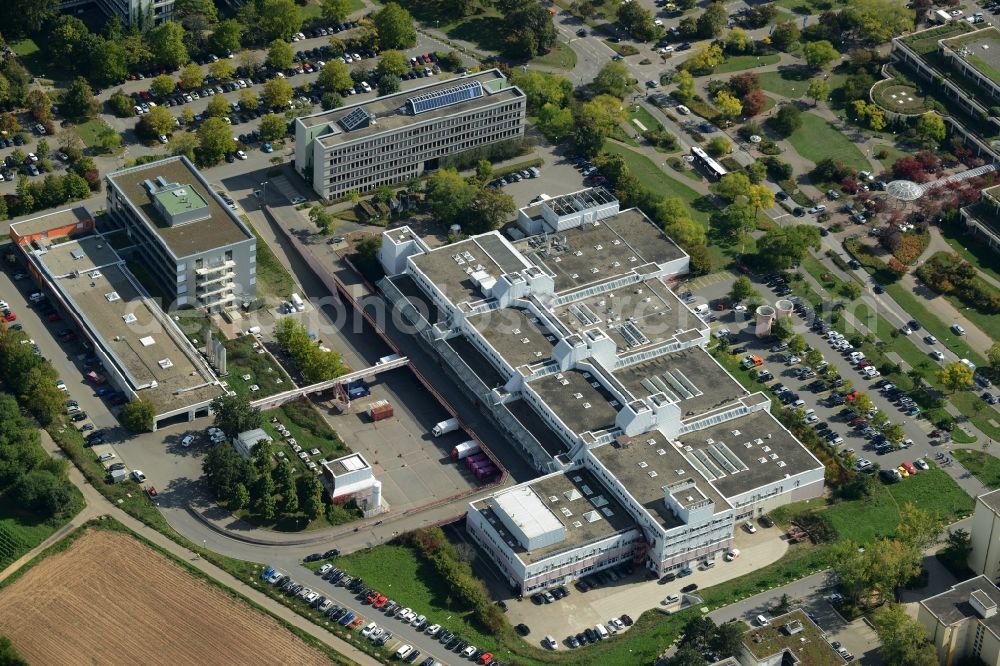 Aerial image Heidelberg - Clinic of the hospital grounds with the construction site for the new building of the Surgical Clinic of the University Hospital in Heidelberg in the state Baden-Wuerttemberg