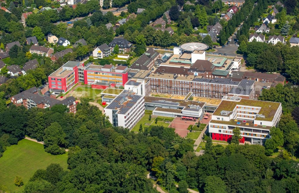 Gelsenkirchen from above - Hospital grounds of the hospital Bergmannsheil and pediatric clinic Buer in Gelsenkirchen in North Rhine-Westphalia