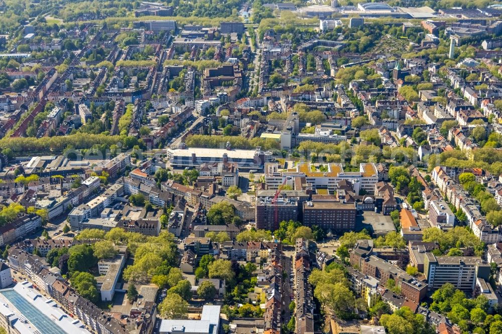 Dortmund from above - Hospital grounds of the Clinic on Beurhausstrasse in the district Cityring-West in Dortmund at Ruhrgebiet in the state North Rhine-Westphalia, Germany