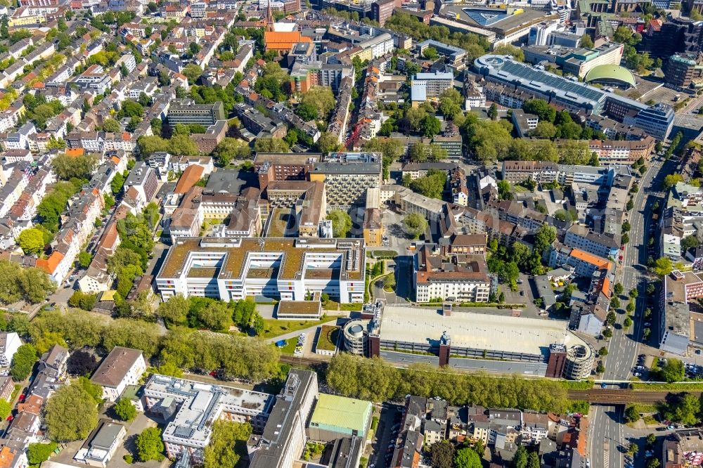 Dortmund from the bird's eye view: Hospital grounds of the Clinic on Beurhausstrasse in the district Cityring-West in Dortmund at Ruhrgebiet in the state North Rhine-Westphalia, Germany