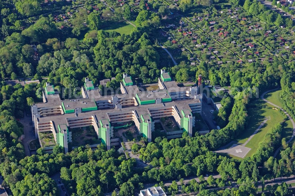 München from above - Hospital grounds of the Clinic Bogenhausen in Munich in the state Bavaria, Germany