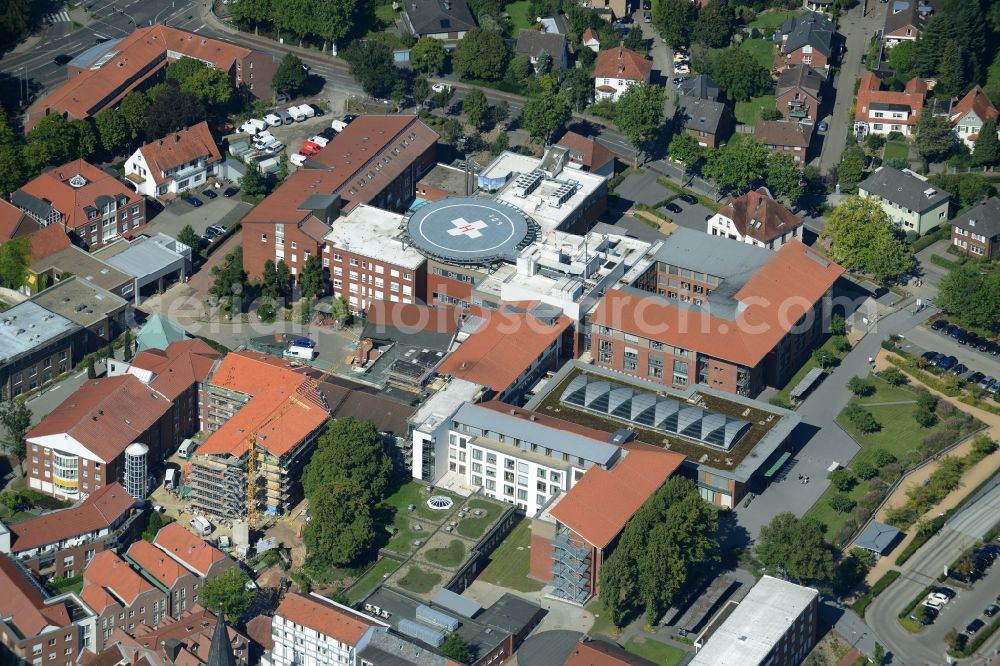 Aerial photograph Lingen (Ems) - View on the clinic grounds of the Bonifatius Hospital in Lingen ( Ems ) in the state Lower Saxony