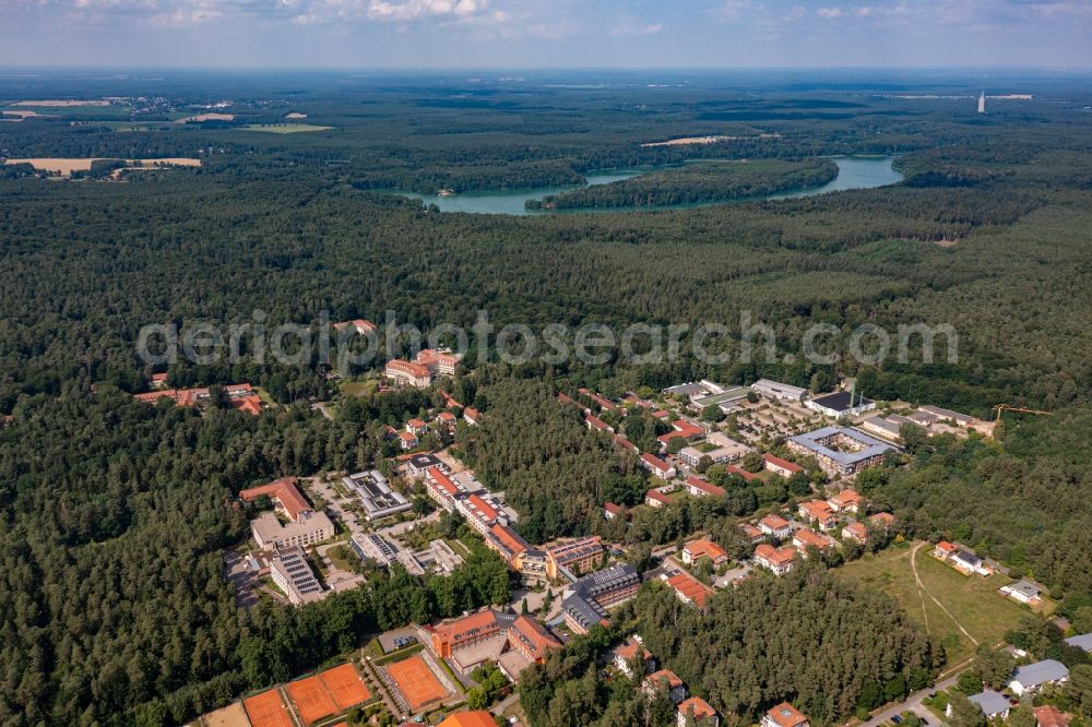 Aerial photograph Bernau - Hospital grounds of the Clinic Brandenburg Klinik in Bernau in the state Brandenburg, Germany