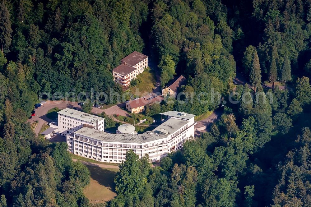 Waldkirch from above - Hospital grounds of the Clinic Bruder Klaus in Waldkirch in the state Baden-Wurttemberg, Germany