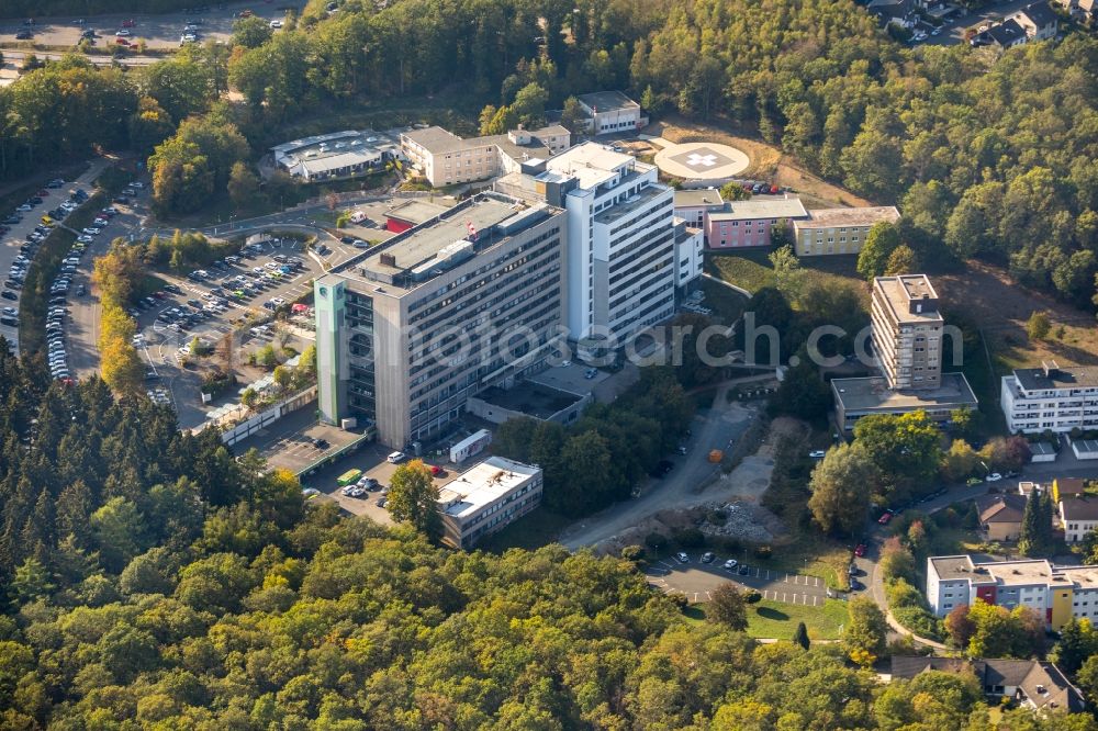 Siegen from above - Hospital grounds of the Clinic Diakonie Klinikum Jung-Stilling on Wichernstrasse in Siegen in the state North Rhine-Westphalia, Germany