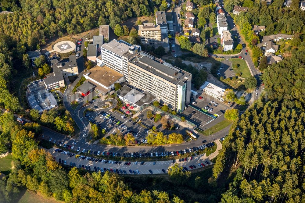 Aerial image Siegen - Hospital grounds of the Clinic Diakonie Klinikum Jung-Stilling on Wichernstrasse in Siegen in the state North Rhine-Westphalia, Germany