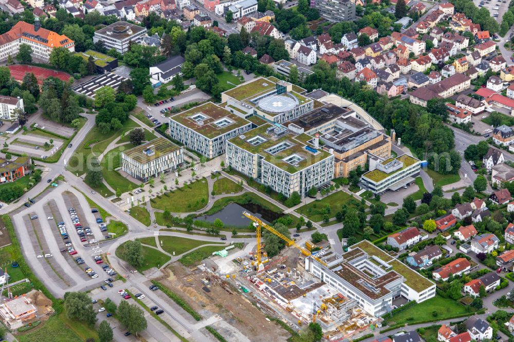 Aerial photograph Ravensburg - Hospital grounds of the Clinic St. Elisabethen-Klinikum on street Nikolausstrasse in Ravensburg in the state Baden-Wuerttemberg, Germany