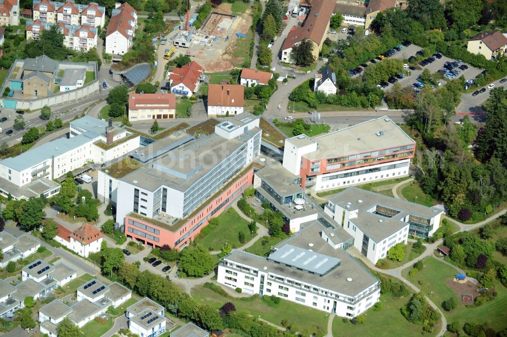 Ellwangen (Jagst) from above - Clinic of the hospital grounds in Ellwangen (Jagst) in the state of Baden-Wuerttemberg