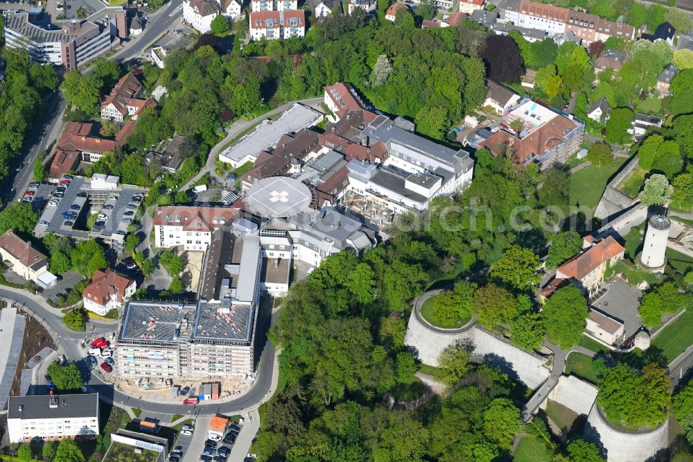 Bielefeld from above - Hospital grounds of the Clinic Evangelisches Klinikum Bethel in Bielefeld in the state North Rhine-Westphalia, Germany