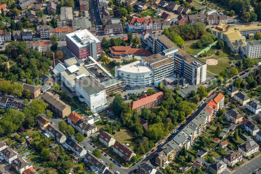 Hamm from above - Hospital grounds of the Clinic Evangelisches Krankenhaus Hamm in Hamm in the state North Rhine-Westphalia, Germany