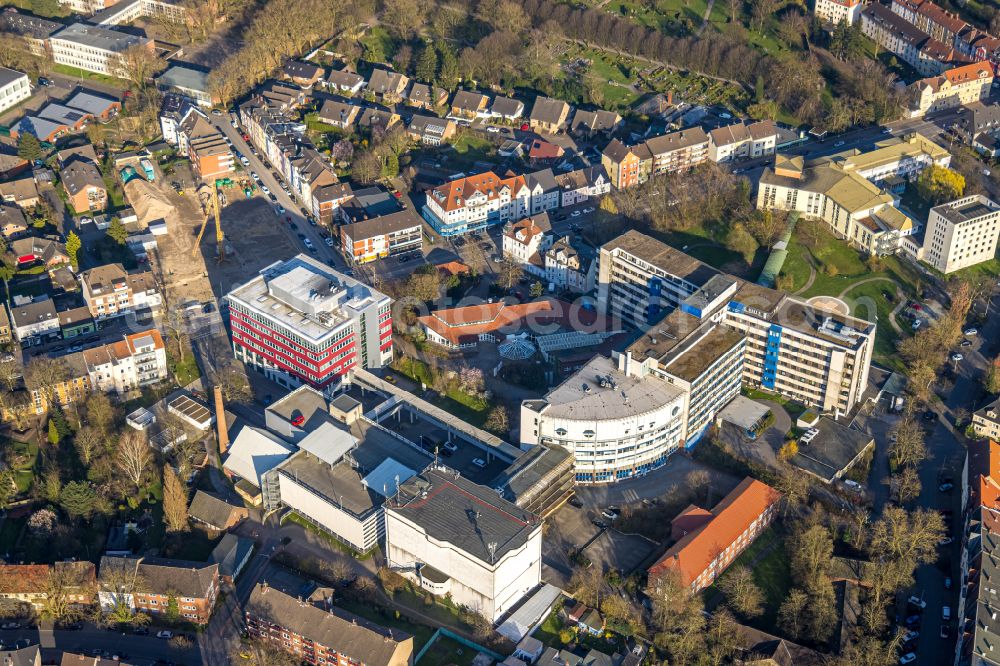 Hamm from above - hospital grounds of the Clinic Evangelisches Krankenhaus Hamm in Hamm at Ruhrgebiet in the state North Rhine-Westphalia, Germany