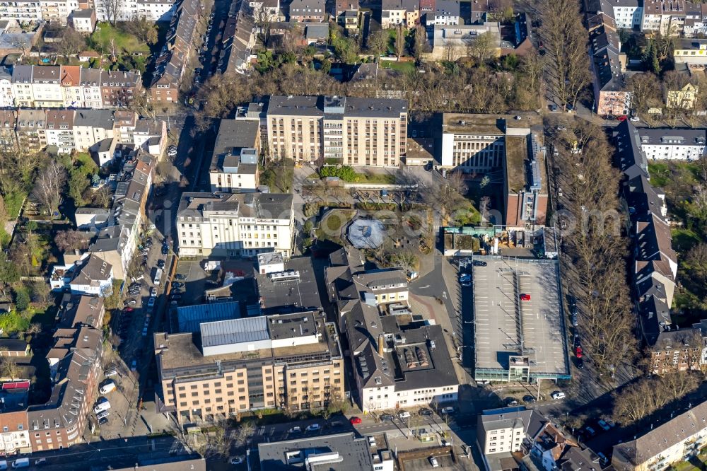 Aerial photograph Oberhausen - Hospital grounds of the Clinic Evangelisches Krankenhaus Oberhausen on Virchowstrasse in Oberhausen in the state North Rhine-Westphalia, Germany