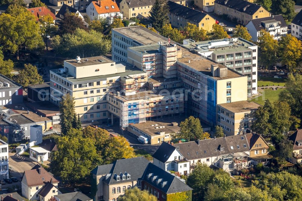 Aerial photograph Unna - Hospital grounds of the Clinic Evangelisches Krankenhaus in Unna in the state North Rhine-Westphalia, Germany