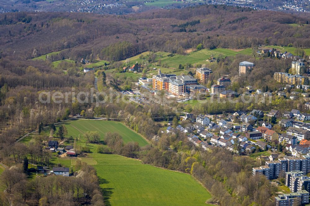 Herdecke from the bird's eye view: Hospital grounds of the Clinic Gemeinschaftskrankenhaus Herdecke in the district Westende in Herdecke at Ruhrgebiet in the state North Rhine-Westphalia, Germany