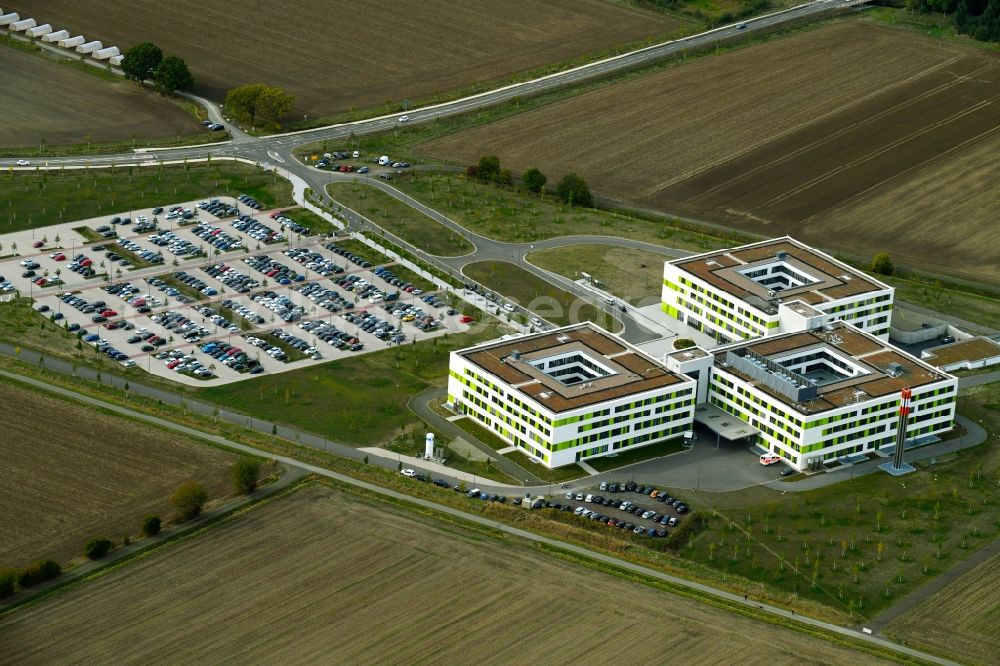 Obernkirchen from the bird's eye view: Hospital grounds of the Clinic Gesamtklinikum fuer das Schaumburger Land in Obernkirchen in the state Lower Saxony, Germany