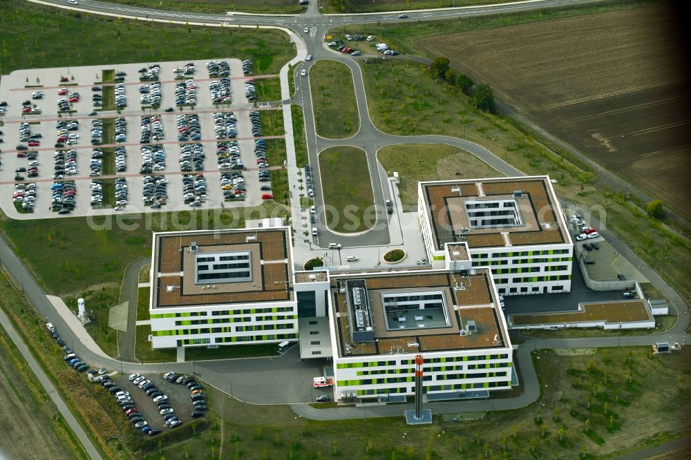 Obernkirchen from the bird's eye view: Hospital grounds of the Clinic Gesamtklinikum fuer das Schaumburger Land in Obernkirchen in the state Lower Saxony, Germany