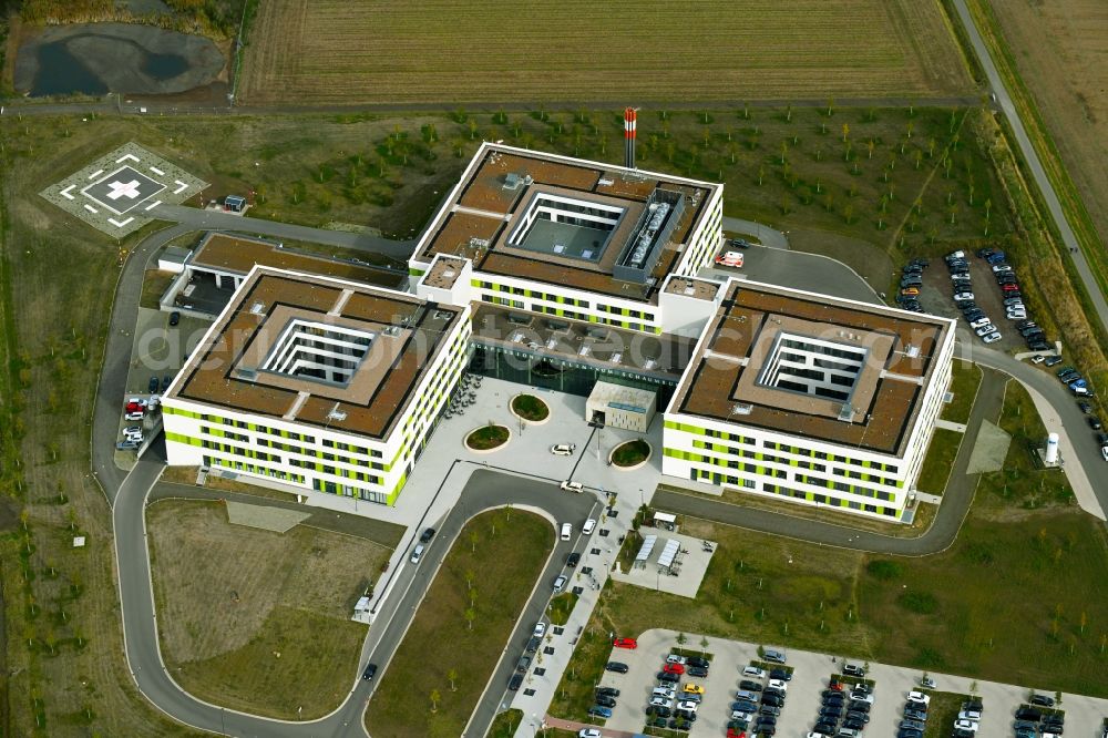 Obernkirchen from the bird's eye view: Hospital grounds of the Clinic Gesamtklinikum fuer das Schaumburger Land in Obernkirchen in the state Lower Saxony, Germany