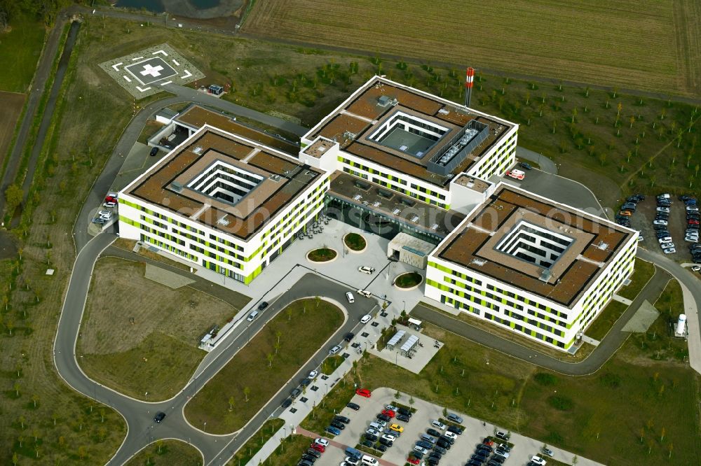 Aerial image Obernkirchen - Hospital grounds of the Clinic Gesamtklinikum fuer das Schaumburger Land in Obernkirchen in the state Lower Saxony, Germany