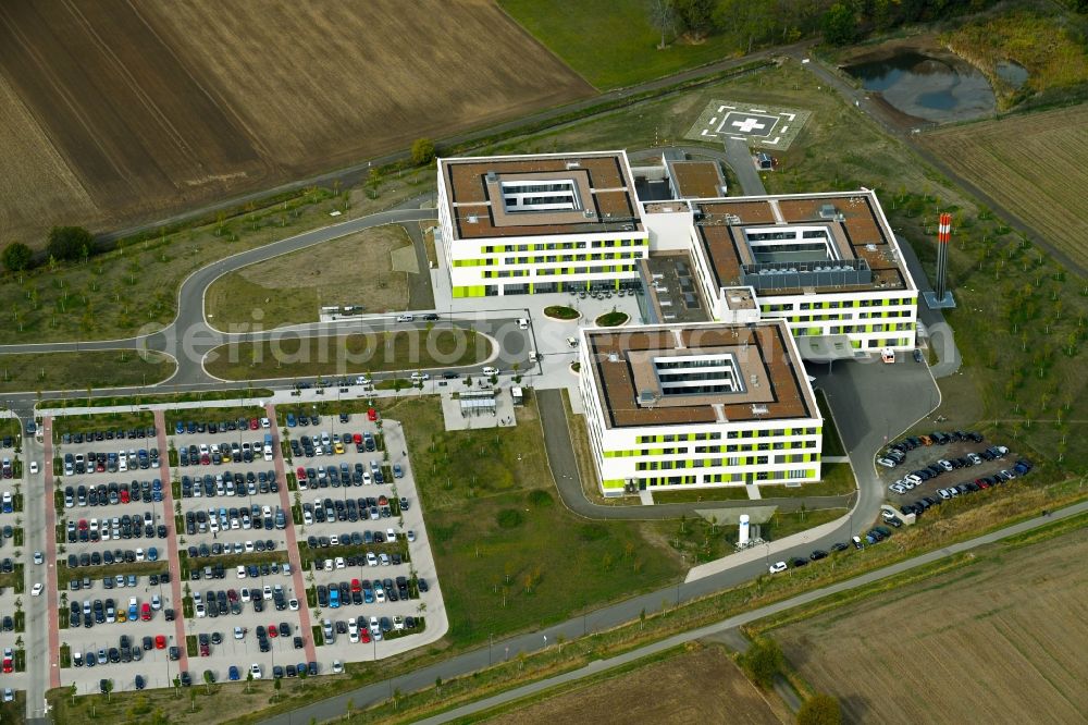 Obernkirchen from the bird's eye view: Hospital grounds of the Clinic Gesamtklinikum fuer das Schaumburger Land in Obernkirchen in the state Lower Saxony, Germany