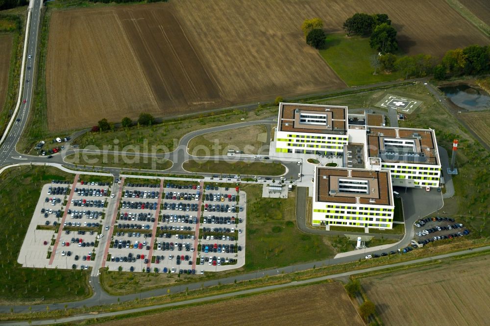 Aerial image Obernkirchen - Hospital grounds of the Clinic Gesamtklinikum fuer das Schaumburger Land in Obernkirchen in the state Lower Saxony, Germany