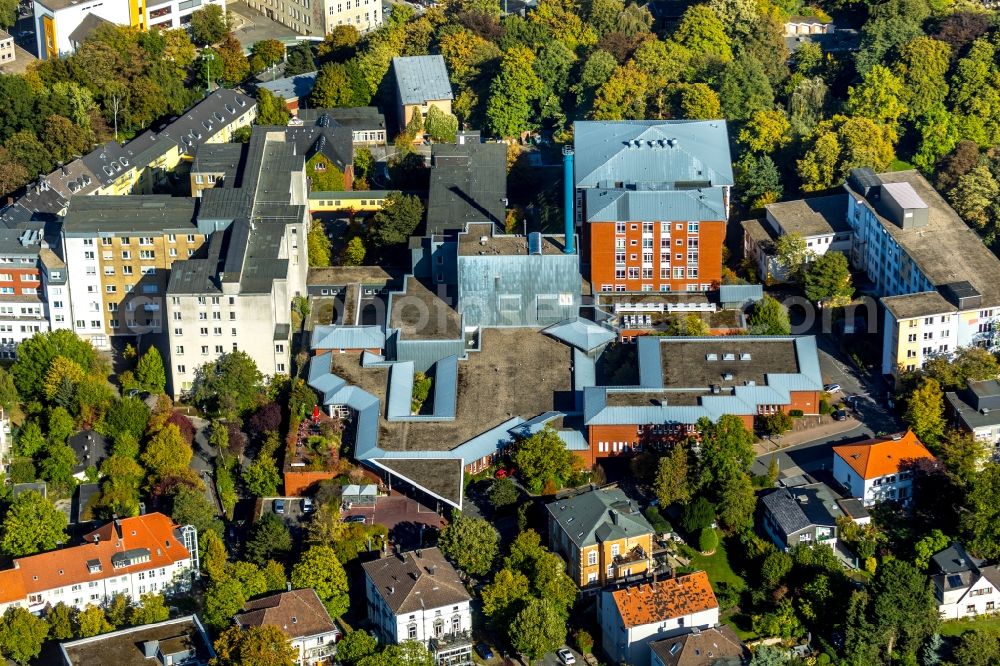 Aerial image Hagen - Clinic of the hospital grounds on Gruenstrasse in Hagen in the state North Rhine-Westphalia