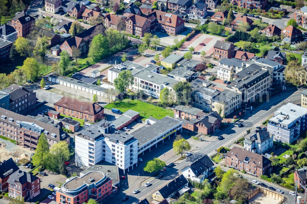 Aerial image Stade - Hospital grounds of the Clinic Dr Hanken in Stade in the state Lower Saxony, Germany