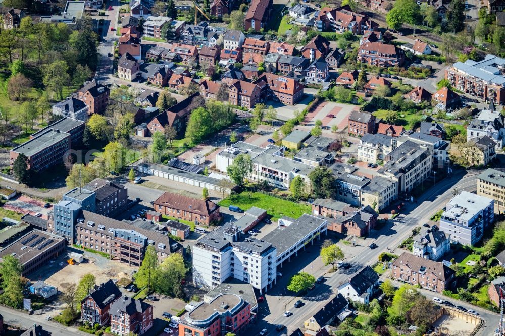 Aerial photograph Stade - Hospital grounds of the Clinic Dr Hanken in Stade in the state Lower Saxony, Germany