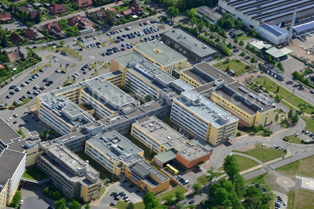 Schwerin from above - Clinic of the hospital grounds der HELIOS Kliniken GmbH in Schwerin in the state Mecklenburg - Western Pomerania