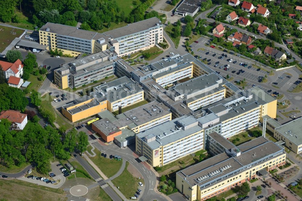 Aerial image Schwerin - Clinic of the hospital grounds der HELIOS Kliniken GmbH in Schwerin in the state Mecklenburg - Western Pomerania