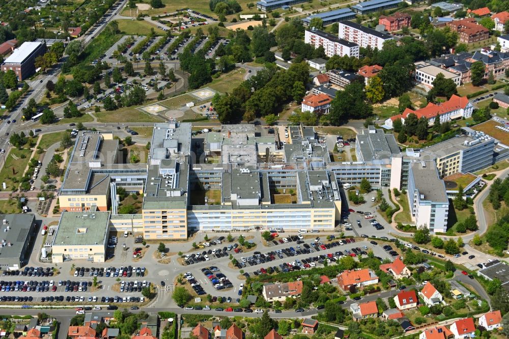 Schwerin from above - Hospital grounds of the Clinic HELIOS Kliniken Schwerin at the Wismarsche Strasse in the district Lewenberg in Schwerin in the state Mecklenburg - Western Pomerania, Germany