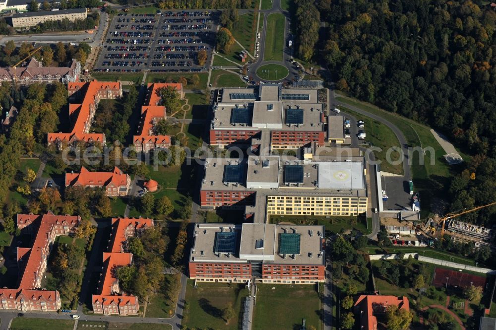 Aerial photograph Berlin - Hospital grounds of the Clinic Helios Klinikum Berlin-Buch on Schwanebecker Chaussee in the district Buch in Berlin, Germany
