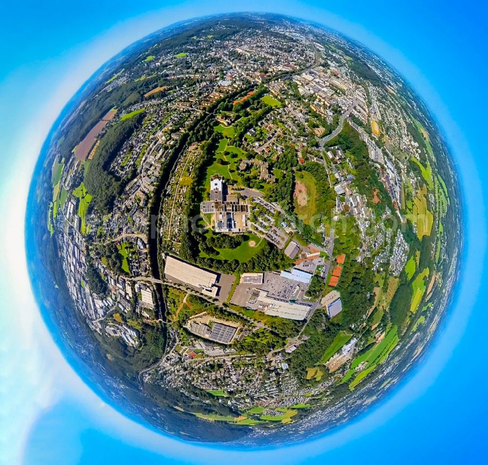 Aerial photograph Schwelm - Hospital grounds of the Clinic Helios Klinikum Schwelm in the district Oelkinghausen in Schwelm in the state North Rhine-Westphalia, Germany