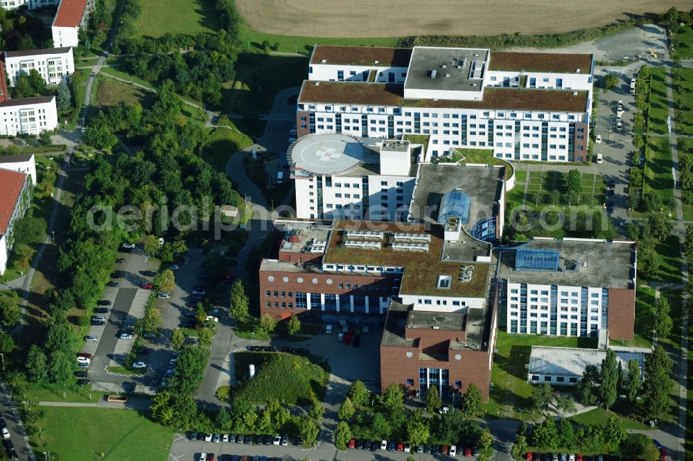 Leipzig from above - Hospital grounds of the Clinic HELIOS Park-Klinikum Leipzig and Herzzentrum Leipzig on Struempellstrasse in Leipzig in the state Saxony, Germany