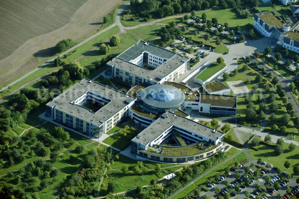 Aerial image Leipzig - Hospital grounds of the Clinic HELIOS Park-Klinikum Leipzig on Morawitzstrasse in Leipzig in the state Saxony, Germany