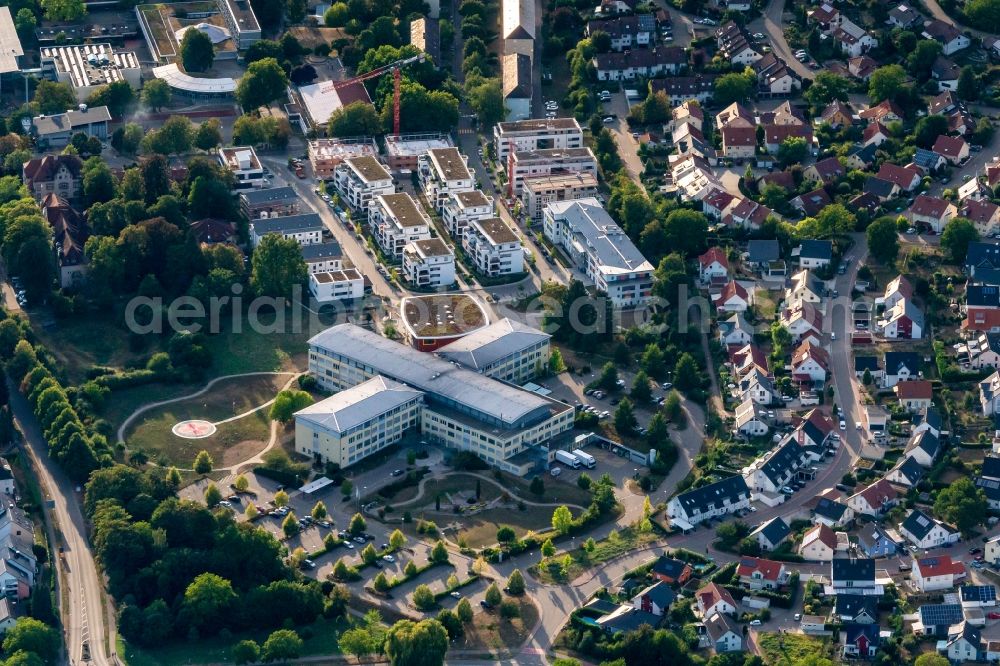 Müllheim from above - Hospital grounds of the Clinic Helius Klinikum in Muellheim in the state Baden-Wurttemberg, Germany