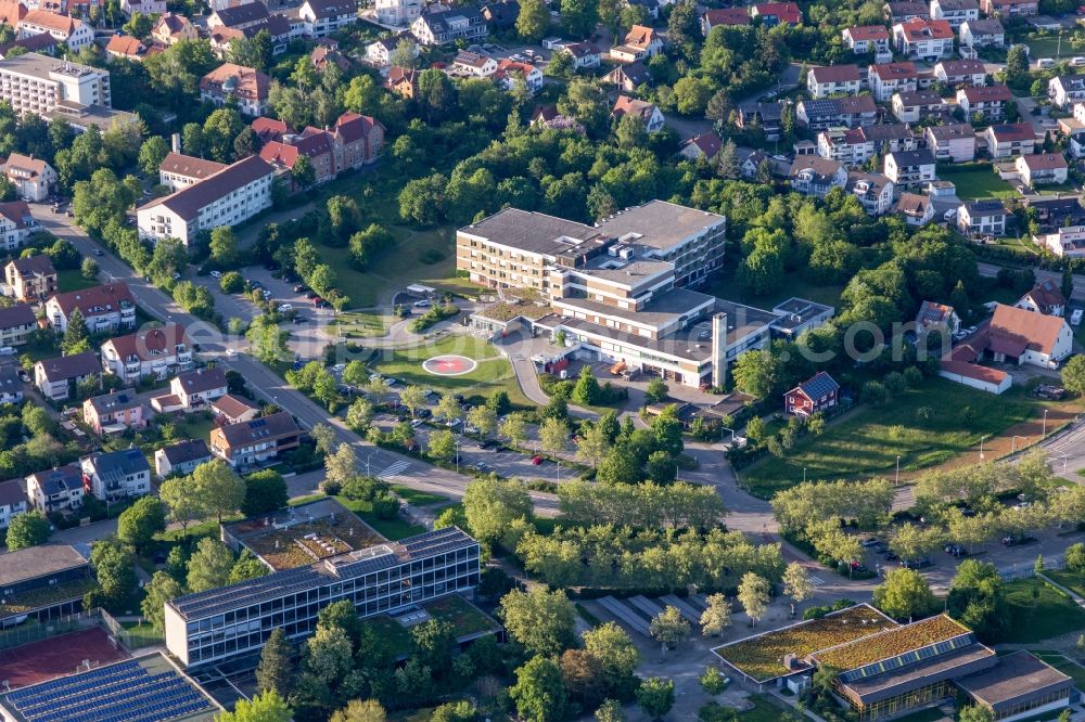 Aerial photograph Herrenberg - Hospital grounds of the Clinic in Herrenberg in the state Baden-Wurttemberg, Germany