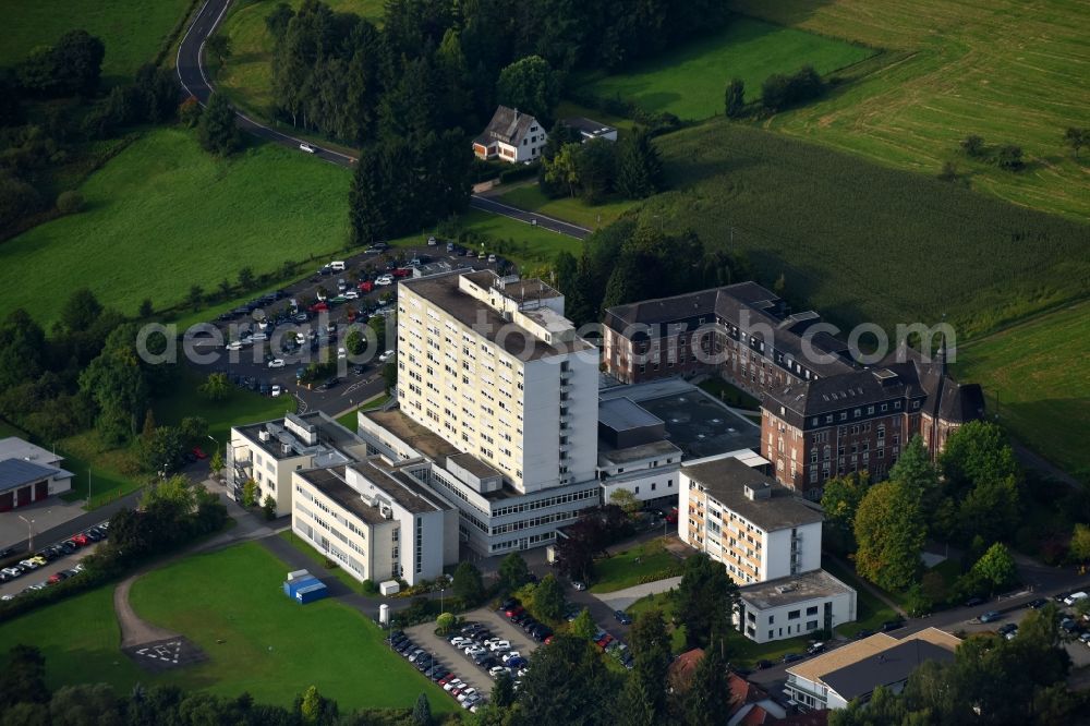 Aerial image Dernbach(Westerwald) - Hospital grounds of the Clinic Herz-Jesu-Krankenhaus | Dernbach on Suedring in Dernbach(Westerwald) in the state Rhineland-Palatinate, Germany