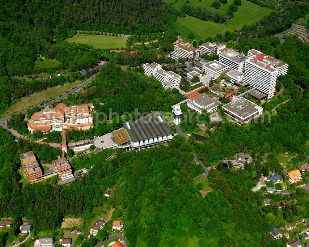 Aerial image Rotenburg an der Fulda - Hospital grounds of the Clinic Herz-Kreislauf-Zentrum Klinikum in Rotenburg an der Fulda in the state Hesse, Germany