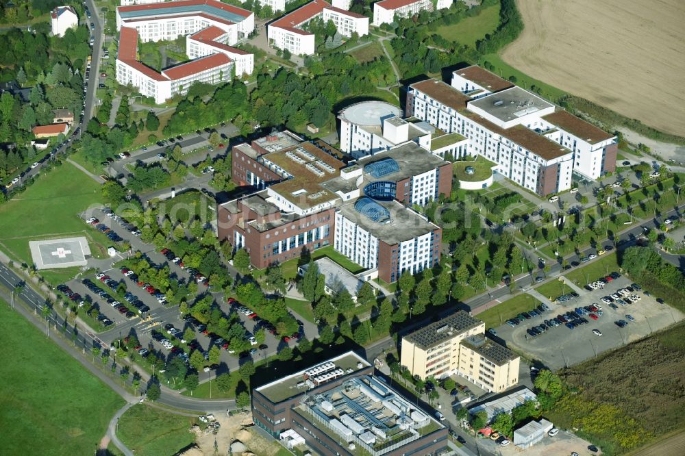 Aerial image Leipzig - Clinic premises of the hospital Herzzentrum Leipzig at Struempellstrasse in Leipzig, Saxony, Germany