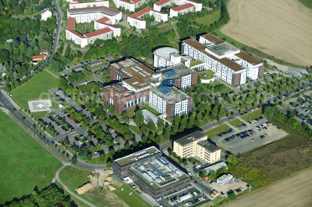 Aerial photograph Leipzig - Clinic premises of the hospital Herzzentrum Leipzig at Struempellstrasse in Leipzig, Saxony, Germany