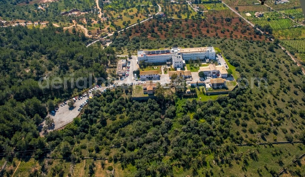 Sa Coma from the bird's eye view: Hospital grounds of the Clinic Hospital Joan March on the Carrer s'Alzina in Sa Coma in Balearic island of Mallorca, Spain