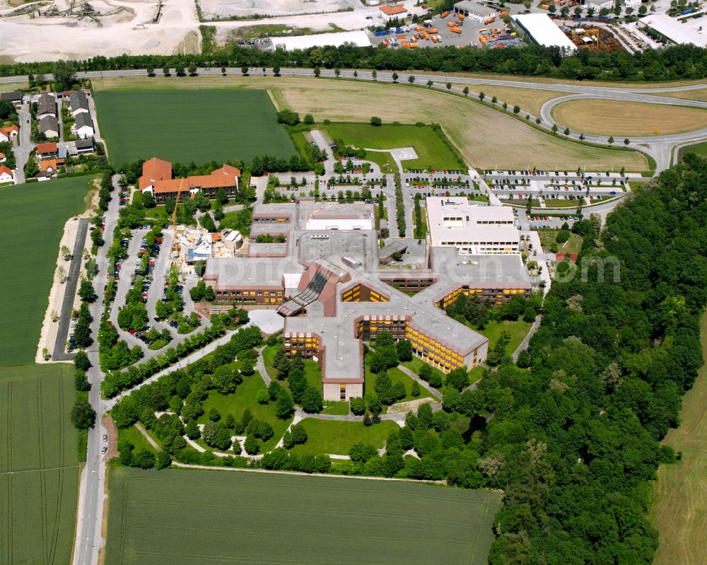 Aerial image Altötting - Hospital grounds of the Clinic InnKlinikum on street Vinzenz-von-Paul-Strasse in Altoetting in the state Bavaria, Germany