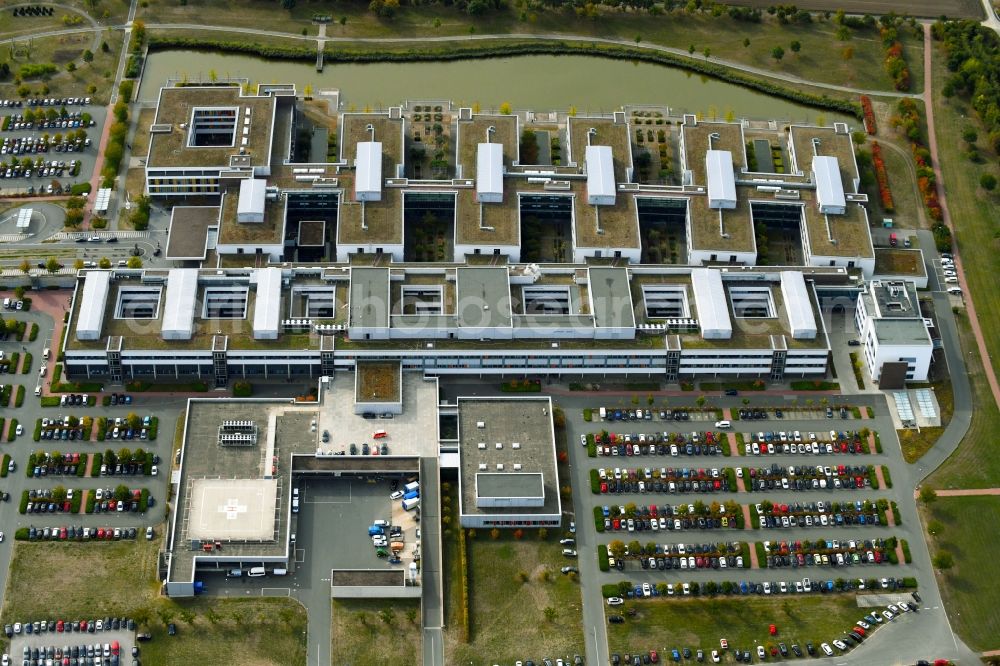 Aerial image Minden - Hospital grounds of the Clinic Johannes Wesling Klinikum in Minden in the state North Rhine-Westphalia, Germany