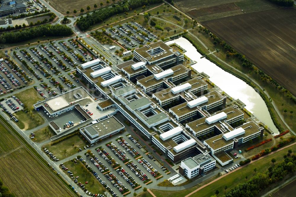 Minden from above - Hospital grounds of the Clinic Johannes Wesling Klinikum in Minden in the state North Rhine-Westphalia, Germany