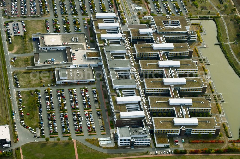 Minden from the bird's eye view: Hospital grounds of the Clinic Johannes Wesling Klinikum in Minden in the state North Rhine-Westphalia, Germany