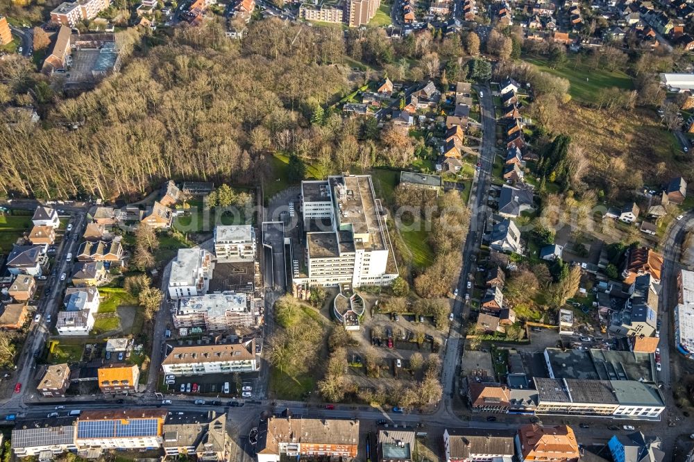 Hamm from above - Hospital grounds of the Clinic St. Josef-Krankenhaus Hamm-Bockum-Hoevel on Albert-Struck-Strasse in the district Bockum-Hoevel in Hamm at Ruhrgebiet in the state North Rhine-Westphalia, Germany