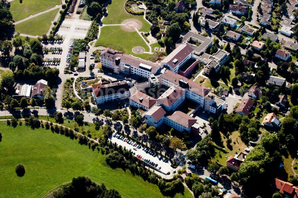 Offenburg from the bird's eye view: Hospital grounds of the Clinic St. Josefsklinik in Offenburg in the state Baden-Wuerttemberg, Germany