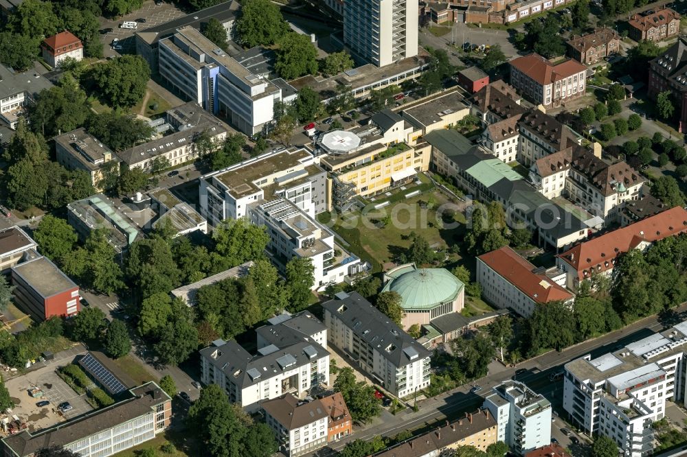 Freiburg im Breisgau from above - Hospital grounds of the Clinic St. Josefskrankenhaus in Freiburg im Breisgau in the state Baden-Wuerttemberg, Germany