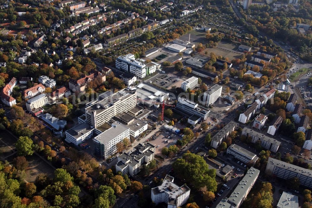 Mainz from above - Hospital grounds of the Clinic Katholisches Klinikum in Mainz in the state Rhineland-Palatinate, Germany